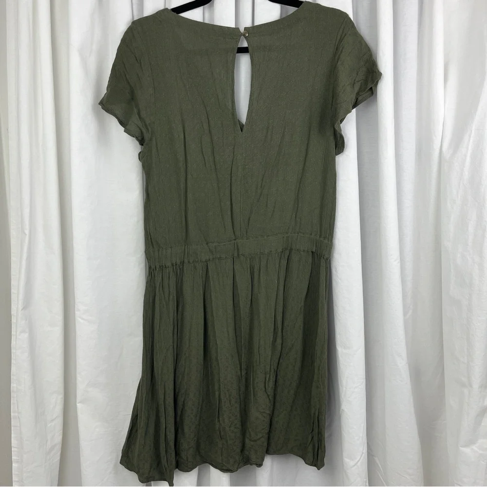 American Eagle Khaki Green Fit and Flare Dress Size Large - Picture 5 of 6